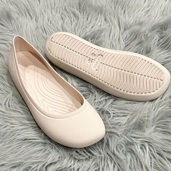 Crocs Women's Pink Quartz Brooklyn Flats Size 6 Ballet Slips - Picture 3 of 6